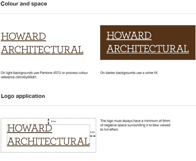 Howard Architectural brand guidelines